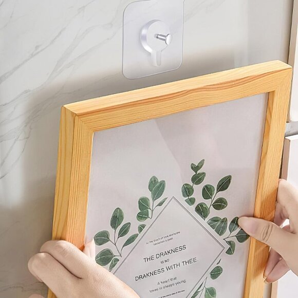 Adhesive Hooks for Wall13lb Max, Wall Hangers Without Nails for Photos Frames, U - Picture 5 of 9